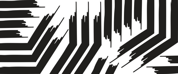 Black paint brush strokes vector seamless pattern. Abstract vector background design. Seamless Grunge fabric texture. Bold brush strokes. Hand drawn decorative seamless pattern. Background
