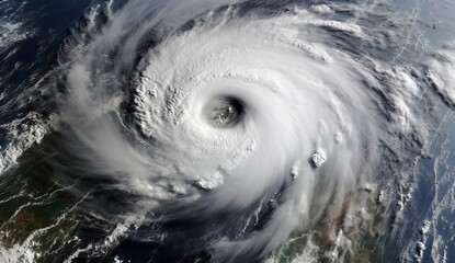 hurricane look from the sky - obrazy, fototapety, plakaty