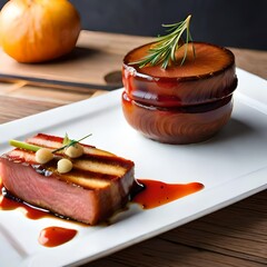 beef with vegetables on the plate generative AI