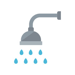 Shower icon. Showerheads simple with water drops, shower head, Bathroom, Bath time sign  for your web site and mobile apps. Editable stroke. line Vector illustration design