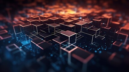 Obraz premium Abstract digital background. Can be used for technological processes, neural networks and AI, digital storages, sound and graphic forms, science, education, etc.