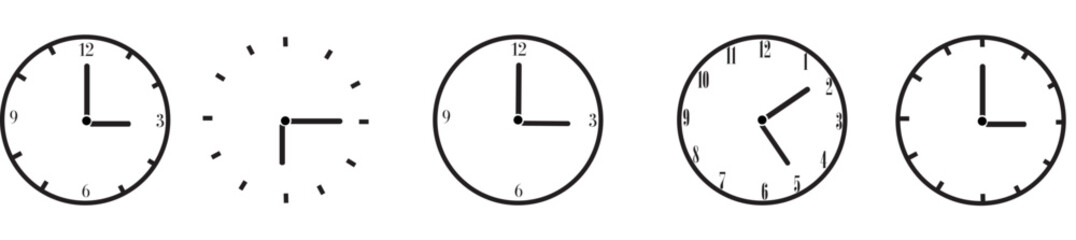 Time and Clock line icons. Watch, Timer, Date, Current time and Calendar vector linear icon set