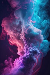 Abstract smoke isolated on black background. Colorful cloud of smoke