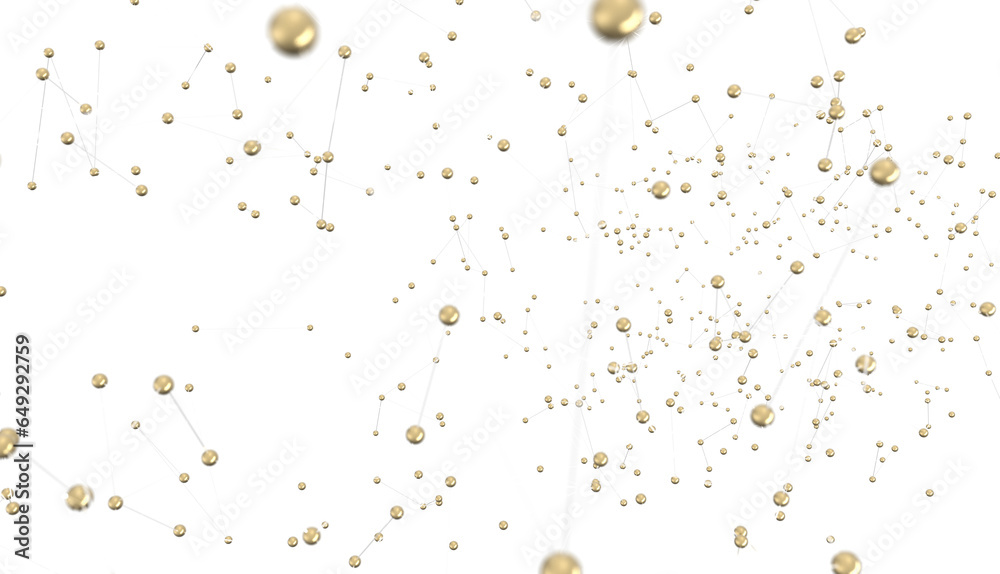 Wall mural Digital cyberspace with particles and Digital data network connections concept.