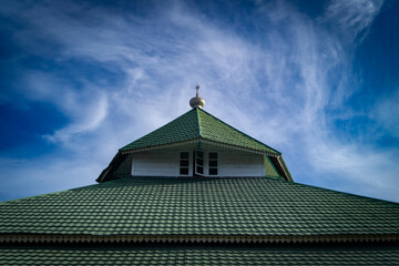 Mosque roof with blue sky