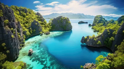 Poster tropical philippine archipelago philippines illustration palawan island, tourism asia, water paradise tropical philippine archipelago philippines © sevector