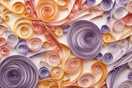 quilling artwork on white background