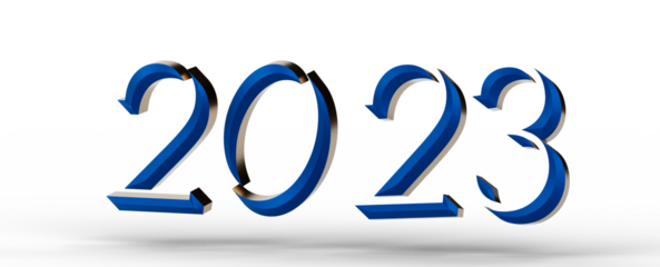 Year as Number - Typography design of 2023 with welcome 2023 concept design.