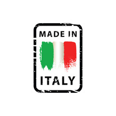 Made in Italy grunge stamp, isolated on white background, vector illustration.