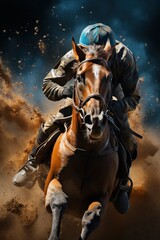 Fototapeta premium jockey with horse