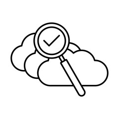 outline cloud filter Big data icon on white background, icon design for apps, presentation, banner, sign, symbol, logo. Artificial intelligence icon concept. vector illustration.