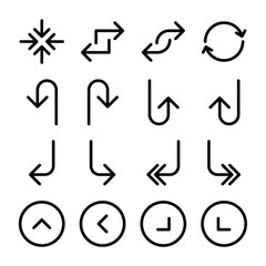 Illustration Vector Graphic of arrow icon. Collection of arrows. Black arrow