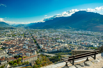 Fototapeta premium Grenoble, France. View over the city 