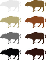 set of cow animals
