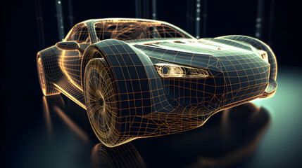 3d render of a car system
