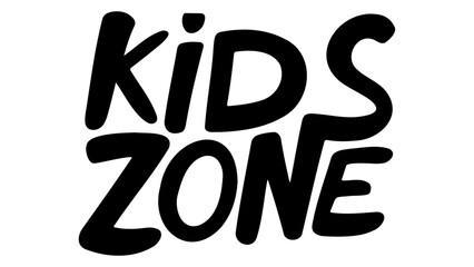 kids zone typography .Handwritten modern brush lettering on a white background isolated vector