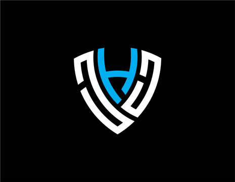 JHJ creative letter shield logo design vector icon illustration