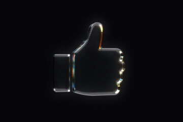 Glass hand like 3d icon symbol