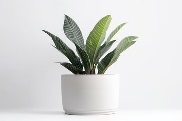 A vibrant green houseplant with fresh leaves, adding a touch of nature's beauty to the interior.