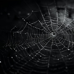 Spiderweb On Black Background, ai technology
