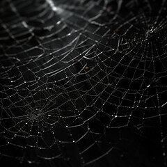 Spiderweb On Black Background, ai technology