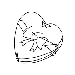 Vector continuous one line gift love illustration
