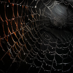 Spiderweb On Black Background, ai technology