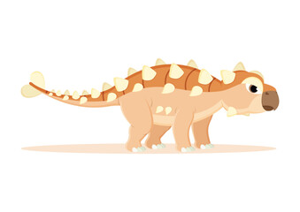 Ankylosaurus Dinosaur Cartoon Character Vector Illustration