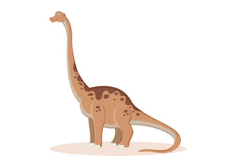 Brachiosaurus Dinosaur Cartoon Character Vector Illustration © MihaiGr