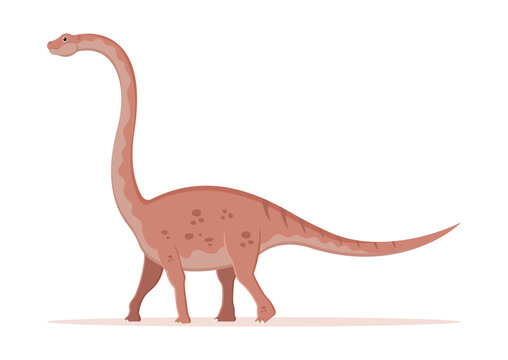 Omeisaurus Dinosaur Cartoon Character Vector Illustration