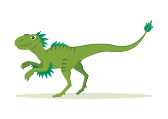 Velociraptor Dinosaur Cartoon Character Vector Illustration