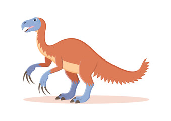 Obraz na płótnie Canvas Therizinosaurus Dinosaur Cartoon Character Vector Illustration