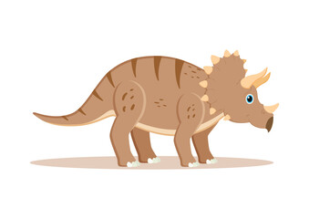Triceratops Dinosaur Cartoon Character Vector Illustration © MihaiGr