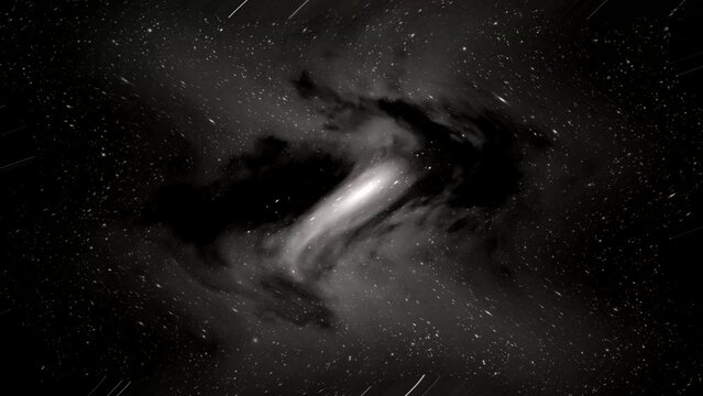 Galaxy of space black and white spiral and wavy.