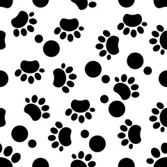 Illustration of dog or cat paws on white background.