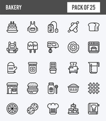 25 Bakery Lineal Expanded icons pack. vector illustration.