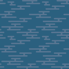 シームレスパターン素材：藍色の日本の伝統的な模様“エ霞”