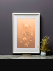 3d render image illustration blank frame mockup with decorations