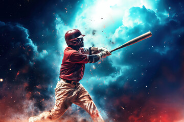 Photo of a baseball player swinging a bat on top of a field