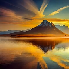 sunrise over the lake