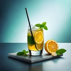 cocktail with lime and mint