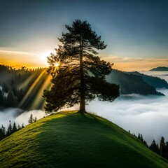 sunrise over the lake