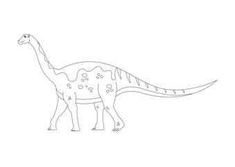 Black and White Lirainosaurus Dinosaur Cartoon Character Vector. Coloring Page of a Lirainosaurus Dinosaur