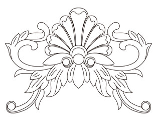 Asian vintage vector exquisite lotus flower, leaf twine pattern background design - line drawing illustration on white background