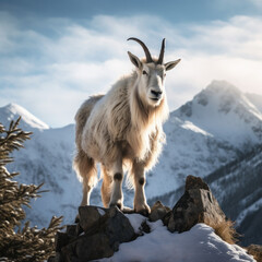 Obraz premium mountain goat on the mountain
