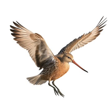 Bar-tailed Godwit isolated.