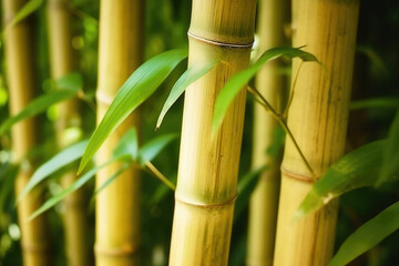 Lush Bamboo Forest with Detailed Trunks