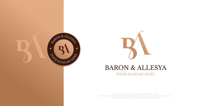 Initial BA Logo Design Vector 