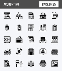 25 Accounting Lineal Fill icons pack. vector illustration.