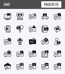 25 Chat Lineal Fill icons pack. vector illustration.